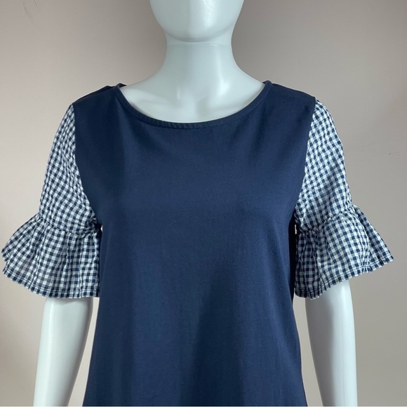 J. Crew Women’s Gingham Print Bell Sleeve Dress size Small - Picture 8 of 14